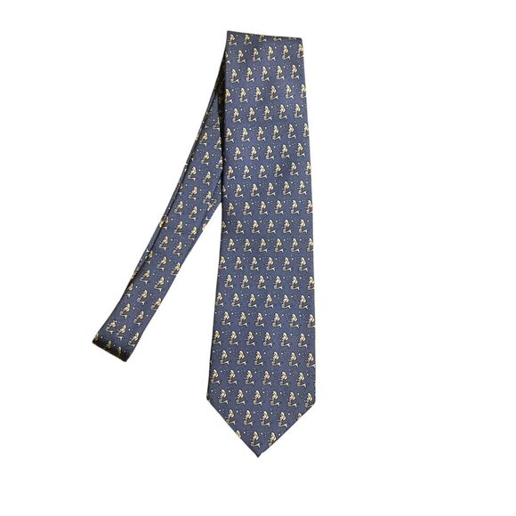 Vineyard Vines Blue Mermaid Print Silk Tie neck tie - Picture 2 of 7